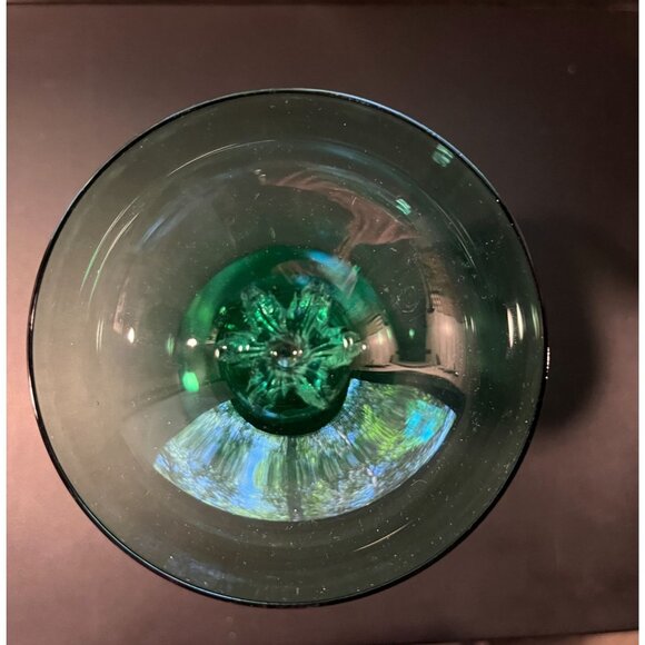 Blefeld Deep Emerald Green Glass Cordial Intricate Twisted Stem - Picture 3 of 4